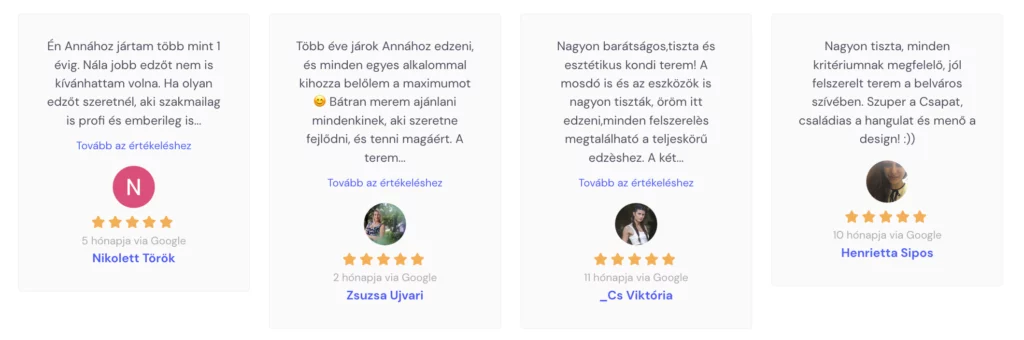 Személyi edző értékelés